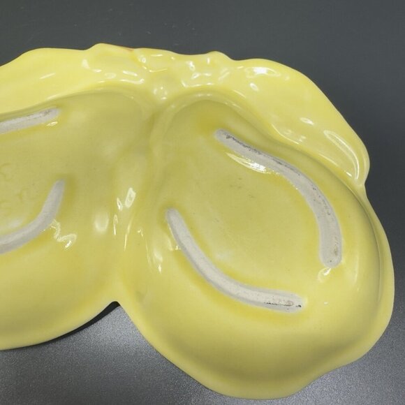 California USA Pottery Pearl Fruit Divided Dish Tray Sauce Bowl Set 2 Vintage - Picture 5 of 14